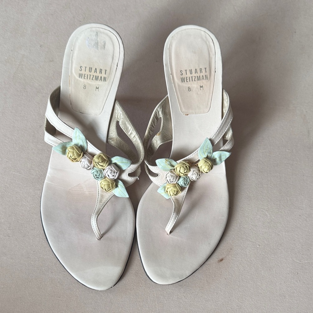 Stuart Weitzman Light Pink Floral Sandals